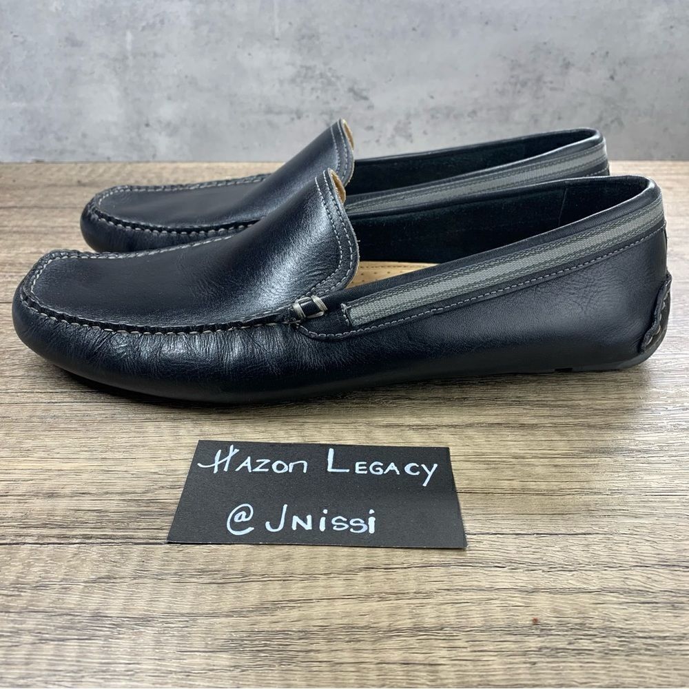‎G.H. Bass~Men’s~”Wheldon Grosgrain”~Black Leather Driving Loafers~Size 10M